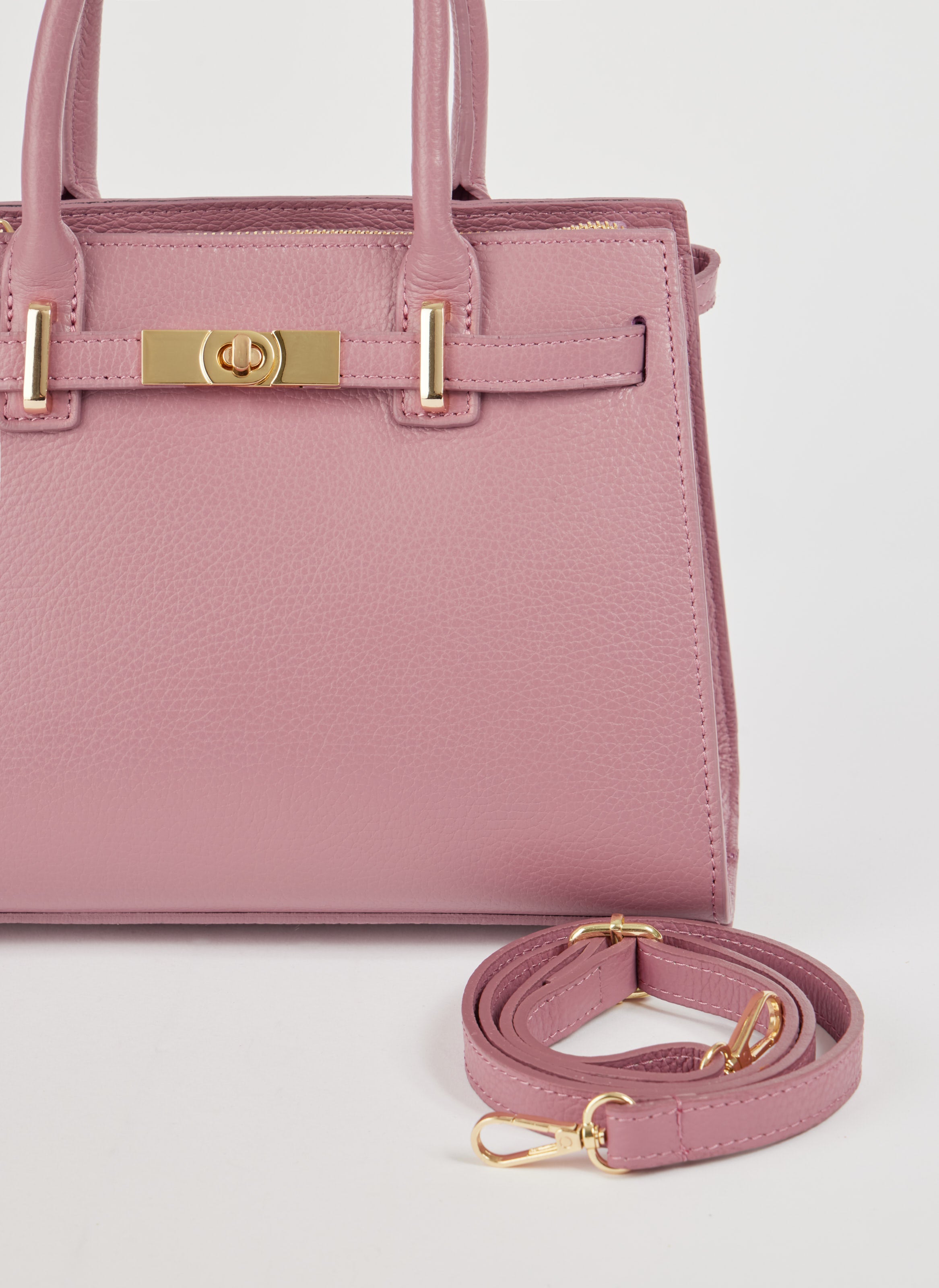 Torebka Grace z prawdziwej skóry Togo Róż Antyczny