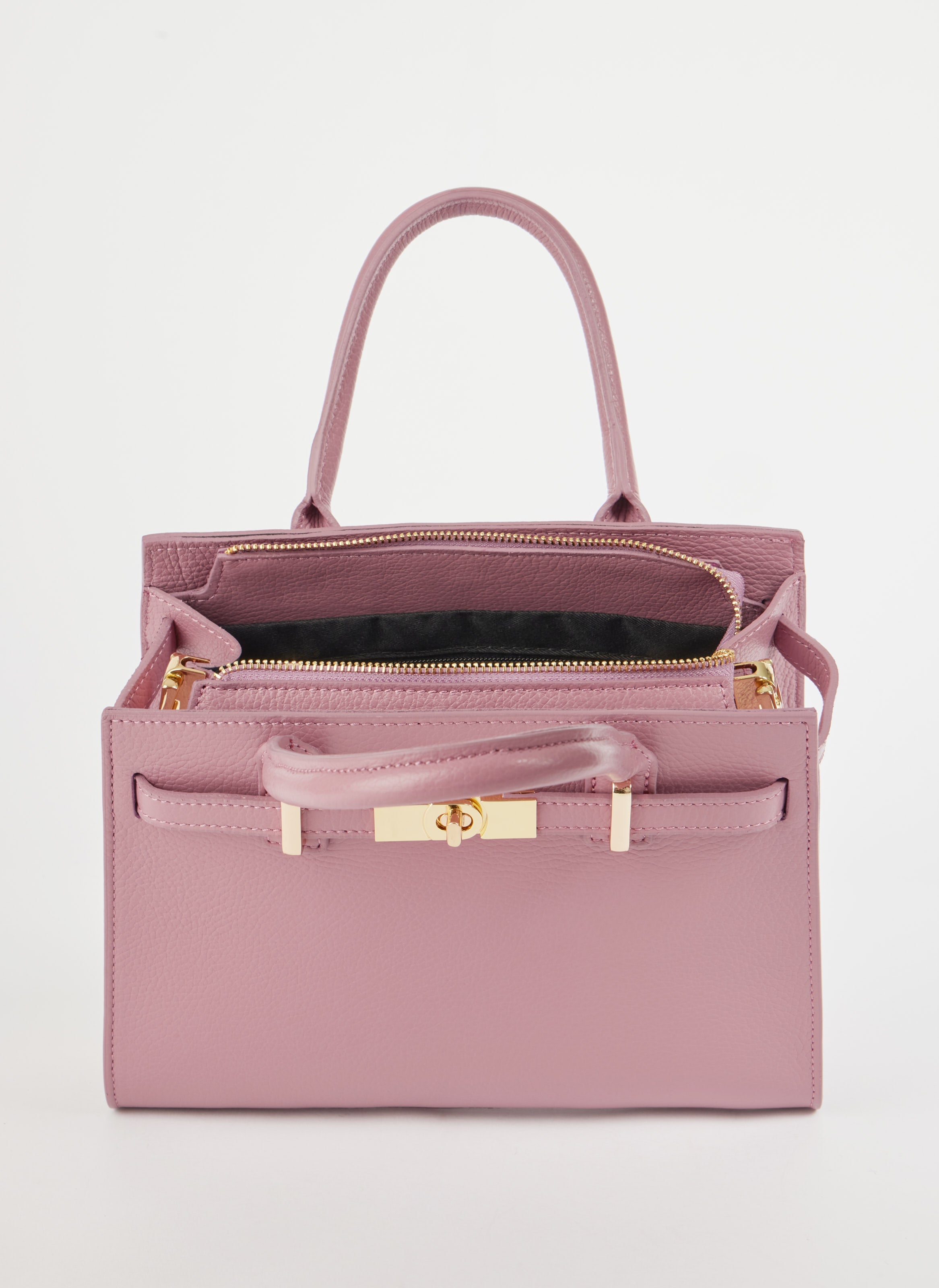 Torebka Grace z prawdziwej skóry Togo Róż Antyczny