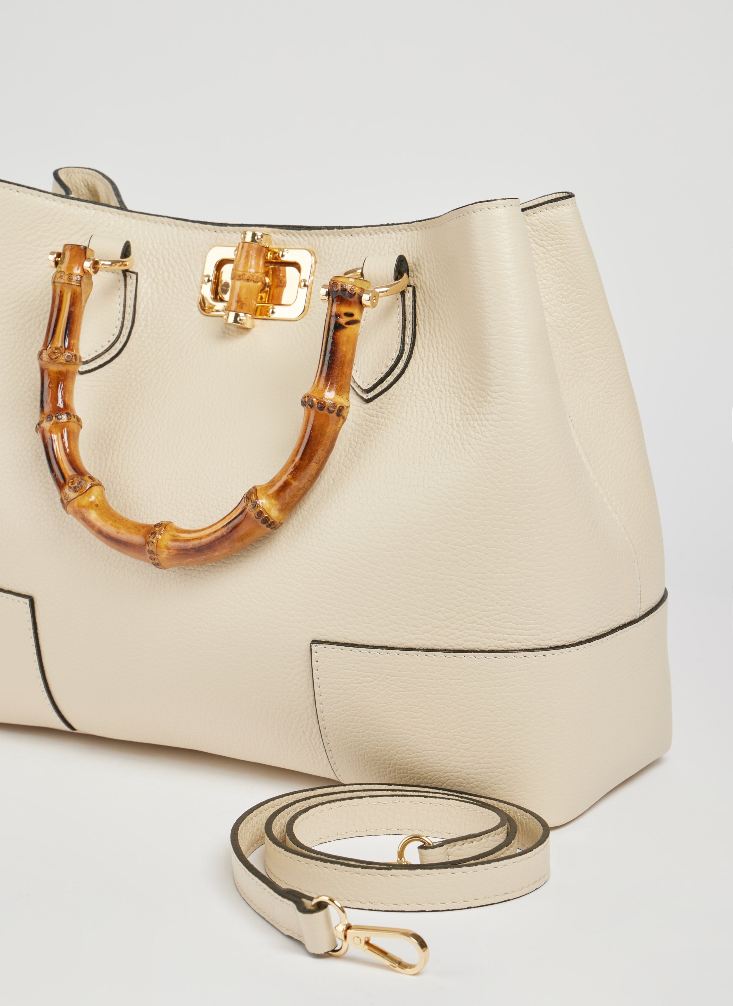 Torebka Bamboo Babe ze skóry Dollaro Beżowa