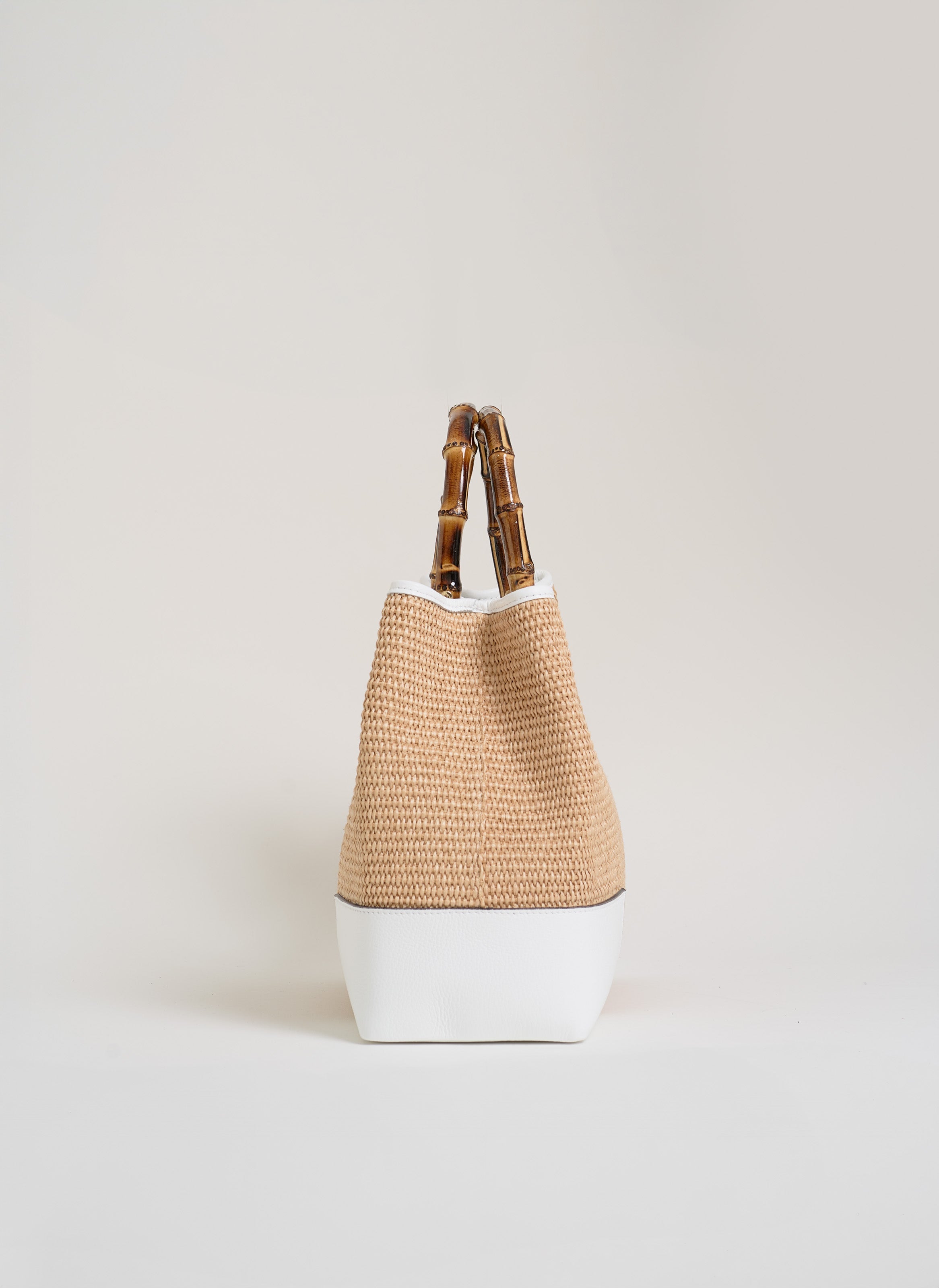Torba Bamboo Babe ze skóry i rafii białej