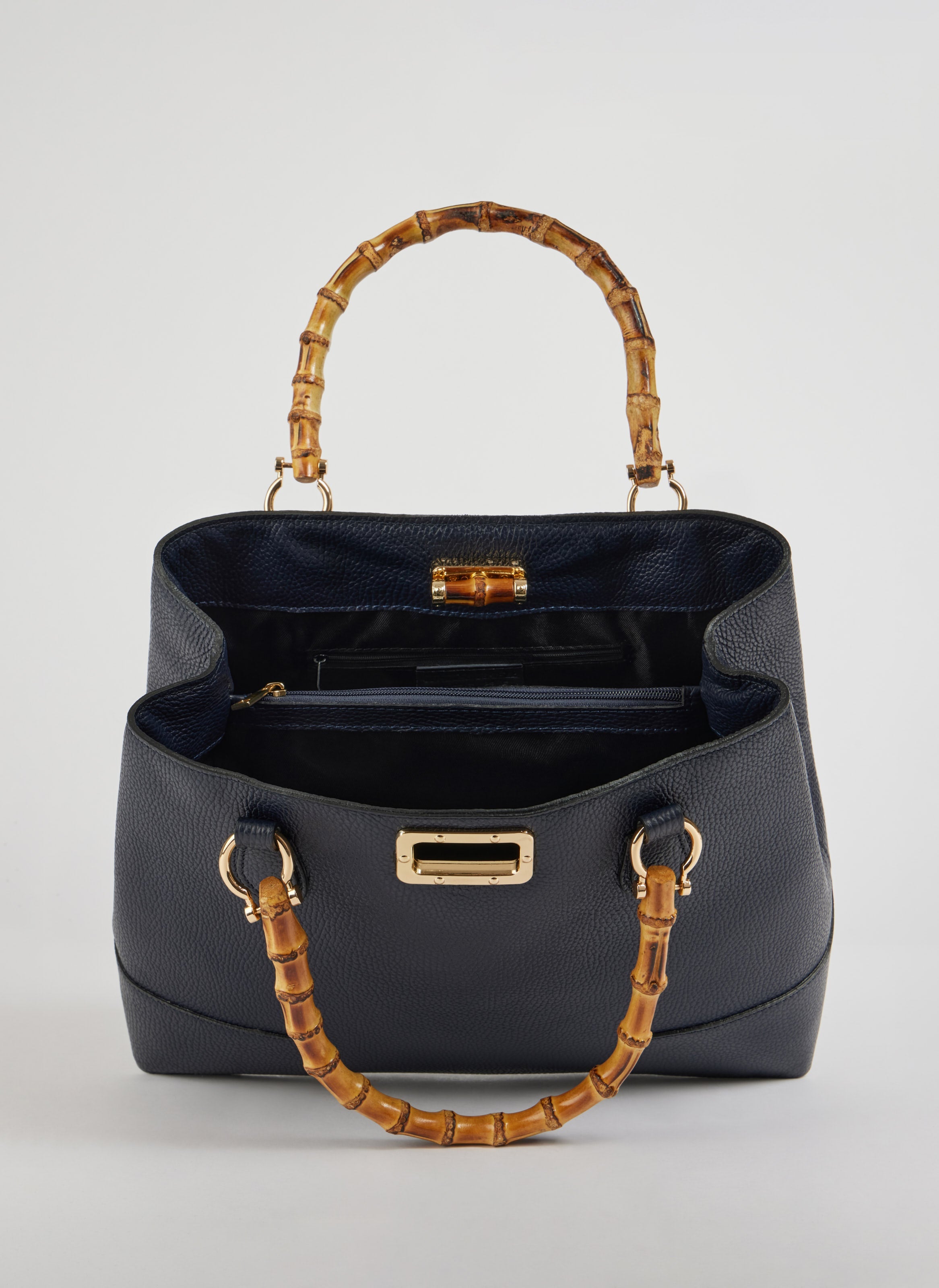 Torebka Bamboo Babe ze skóry Dollaro Niebieski Navy